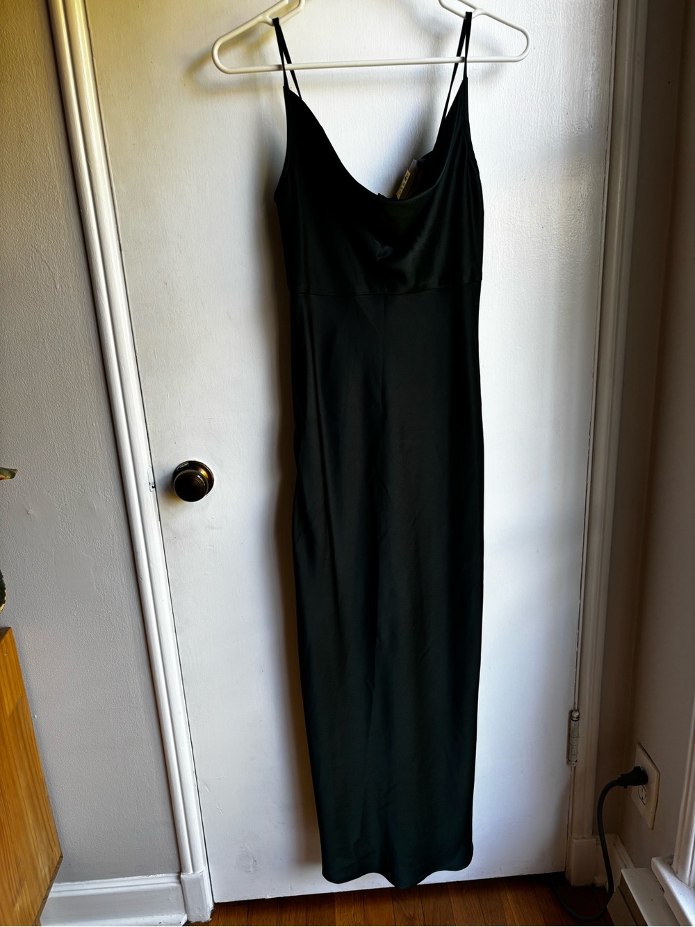 BHLDN Green Cowl-Neck Maxi Slip Dress